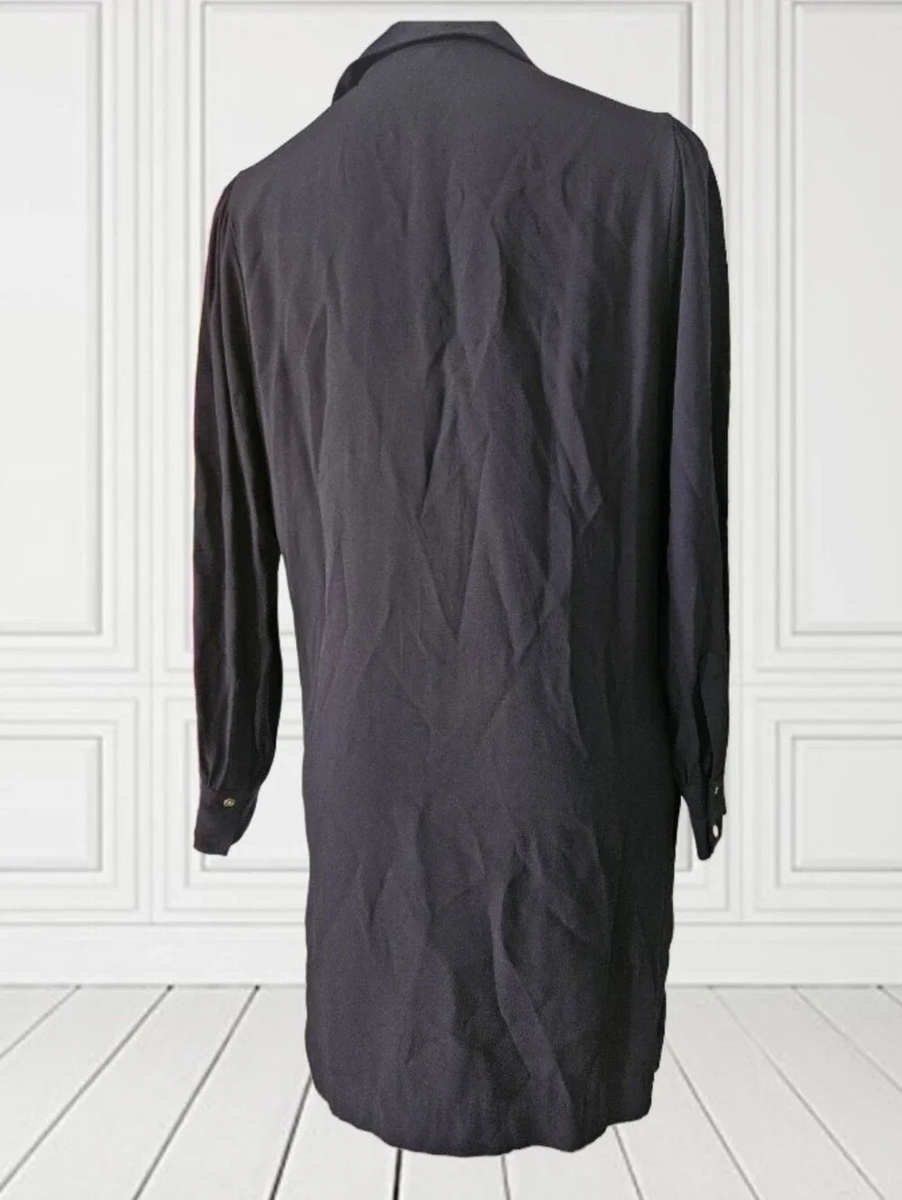 J. Crew Black V-Neck Long Sleeve Shift Dress Small